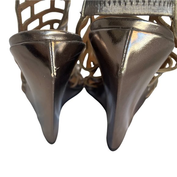 Kelsi Dagger Silver Wedge Heels Size 6 - Picture 5 of 15